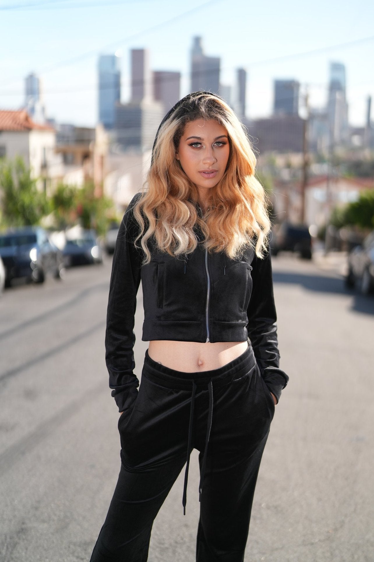 Dreamlux Noir Velour Tracksuit